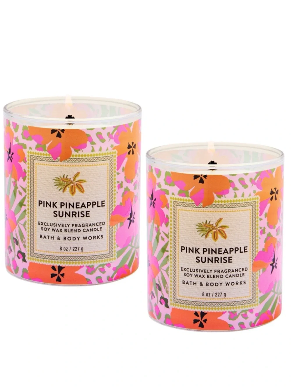 Bath & Body Works PINK PINEAPPLE SUNRISE Single-Wick Candle X 2 - Picture 1 of 5